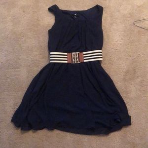 Super cute navy blue dress with belt